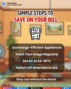 puvvnlvaranasi's tweet image. #SummerTips #BillAwarenessSummer
heat can increase electricity usage but a little planning can make a big difference. Use appliances wisely, manage peak-time usage, and track your consumption regularly with the UPPCL Smart App.
@UPPCLLKO
@PuVVNLHQ
@aksharmaBharat
@ChairmanUppcl
