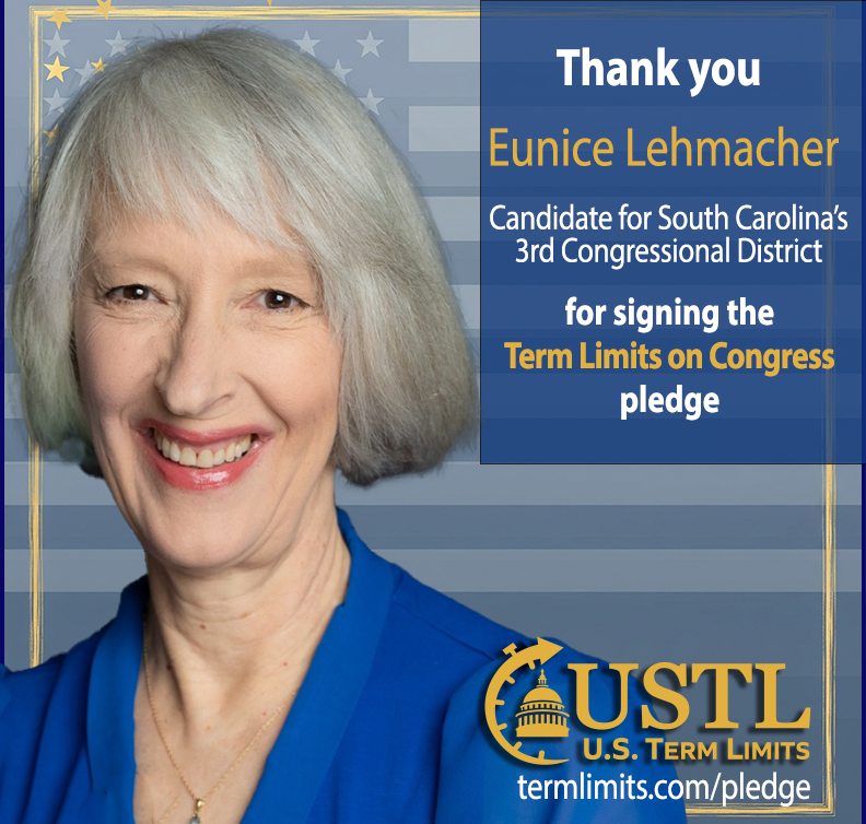 USTermLimits's tweet image. Thank you @EuniceLehmacher for signing the #termlimits on Congress pledge. termlimits.com/wp-content/upl…