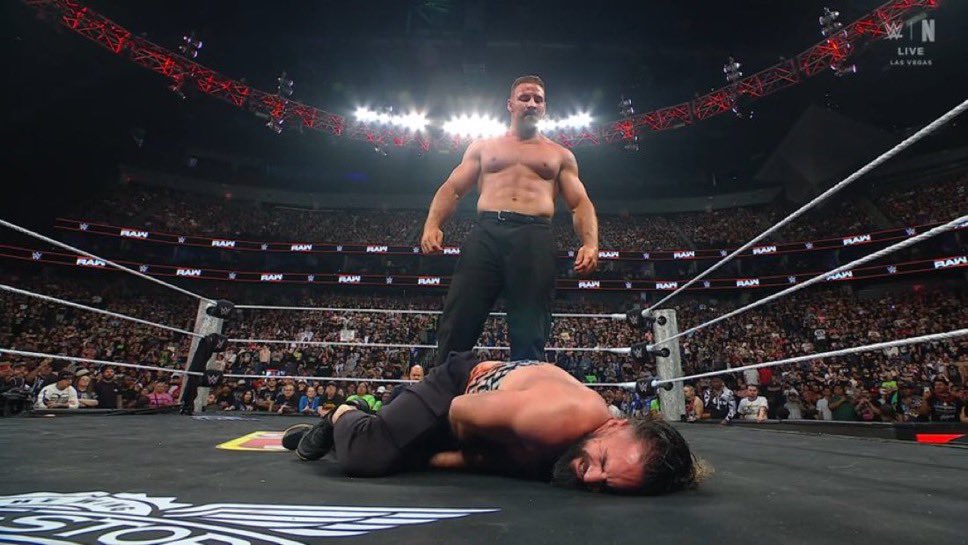 thechasewraslin's tweet photo. Bron Breakker demolished Seth Rollins

Not gonna let the world forget how much of a badass he is

 #WWERaw https://t.co/DT7j5n13q8