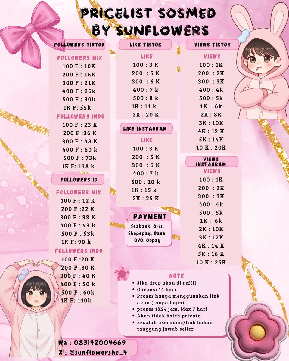 Sunflowerssun // fsr on wa //appiprem //cek gtc 1k tweet media
