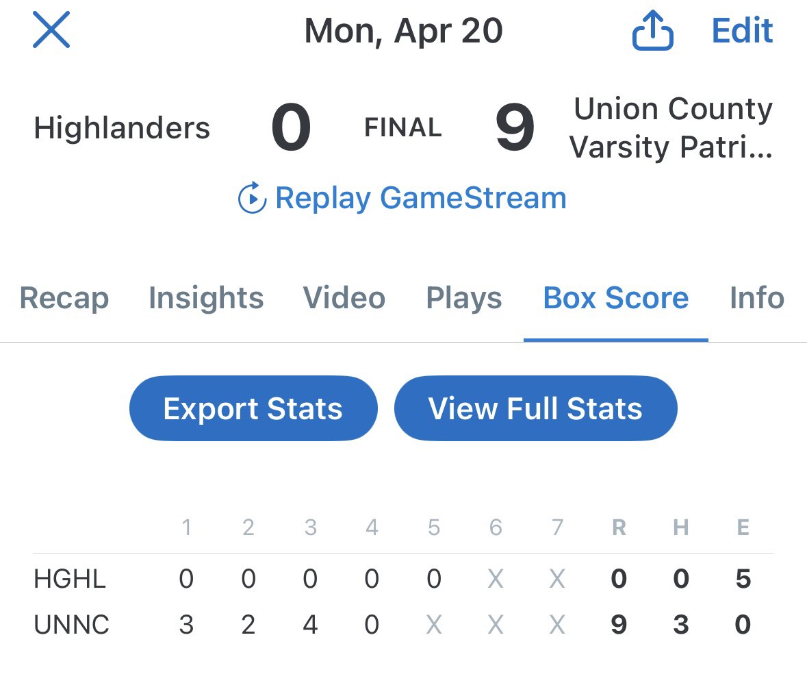 Union County Patriots Baseball tweet media
