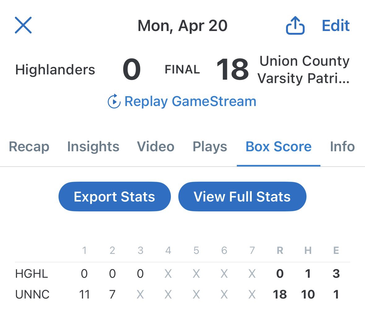 Union County Patriots Baseball tweet media