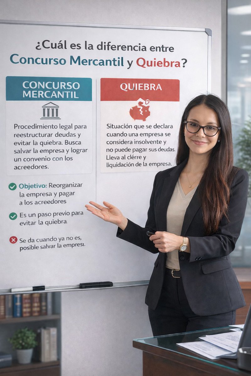 JulissaGlez's tweet photo. 👩🏻‍🏫 Dos conceptos que suelen confundirse de manera recurrente: concurso mercantil y quiebra.

📌 En términos generales, el concurso mercantil es un procedimiento judicial que consta de varias etapas: prefase (visita) y dos etapas: conciliación y quiebra. https://t.co/pPJE8bNzG7
