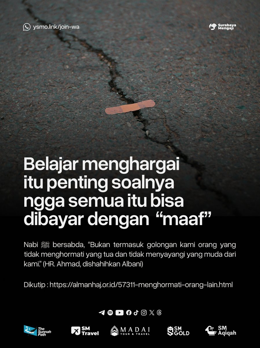 ysmo_id's tweet photo. Di antara kemuliaan orang yang beriman adalah menghormati orang yang telah berbuat baik kepadanya.

Dikutip dair : https://t.co/A4aDkwBHCy https://t.co/fifj2iAQlE