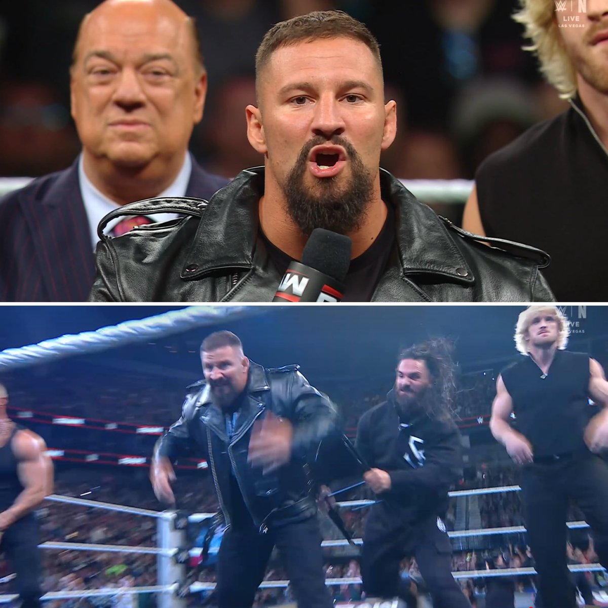 onlylukaWfans's tweet image. #BRONBREAKKER se une a sus amigos y está muy feliz de que #SETHROLLINS haya sido derrotado... SETH aparece y le mete un silletazo a BRON... pero el resto de #THEVISION lo ataca #wweraw