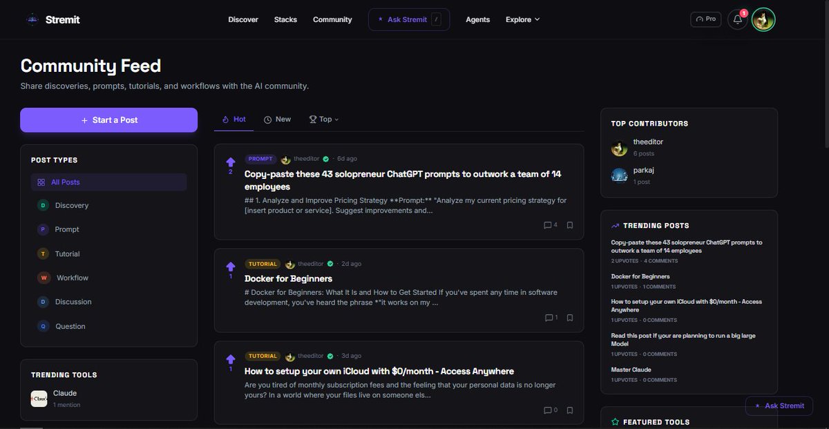 benjiDev19's tweet image. Looking for builders to publish their product on stremit.io

We on 50k monthly views with 5k heavy active AI tools users that come everyday to try new AI tool on the platform.

If you are building with AI, join Stremit to publish your product - it's FREE
#builders