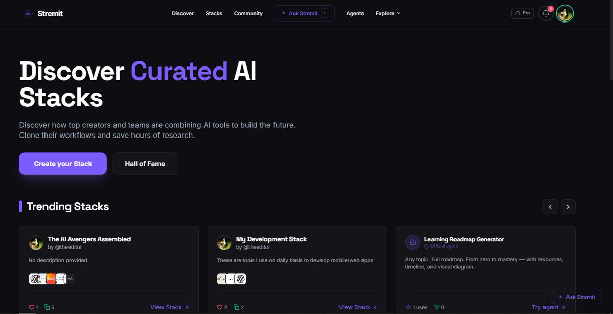 benjiDev19's tweet image. Looking for builders to publish their product on stremit.io

We on 50k monthly views with 5k heavy active AI tools users that come everyday to try new AI tool on the platform.

If you are building with AI, join Stremit to publish your product - it's FREE
#builders