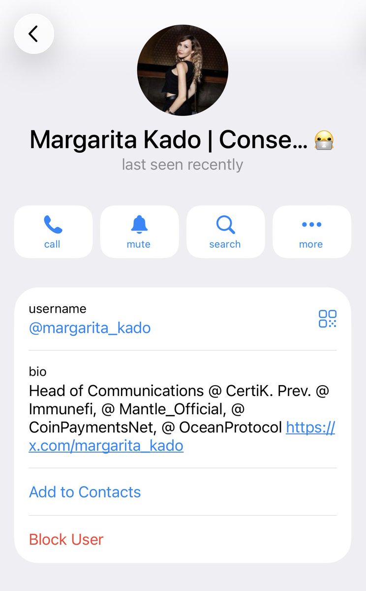 🚨 This is NOT my TG. It's a scammer, so stay cautious and block them.