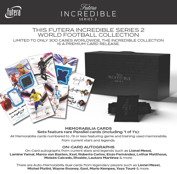 ⚽【SOCCER 2026 FUTERA INCREDIBLE SERIES 2 HOBBY】 世界で300ケース