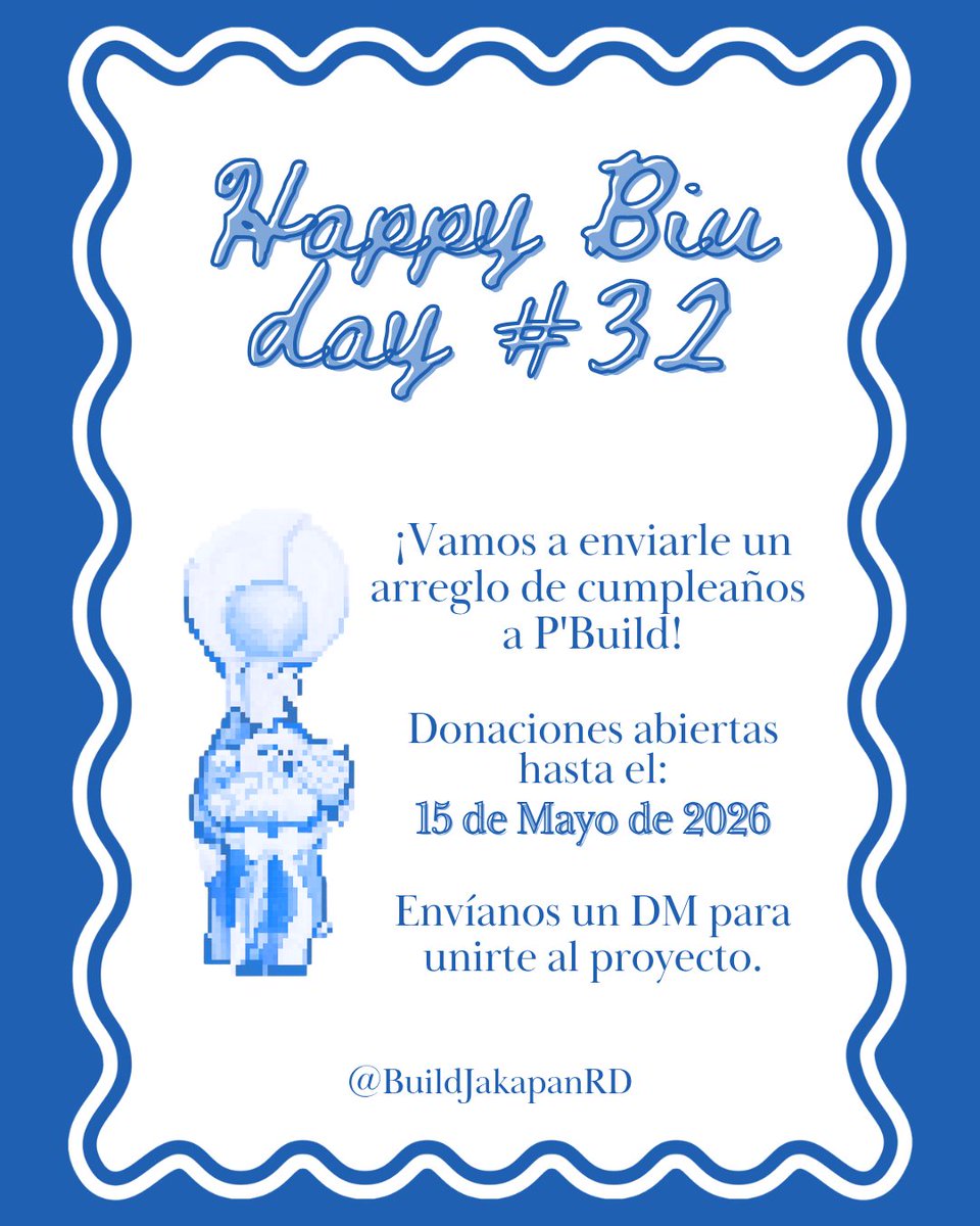 We are sending a bouquet to Biu on his birthday #32 💐

Donations are open until:
May 15th

If you want to join us write a DM to send you the Google forms link and PayPal account 🤗 We will include the name of all donors

Any amount is appreciated 💙

#BuildJakapan
#Beyourluve