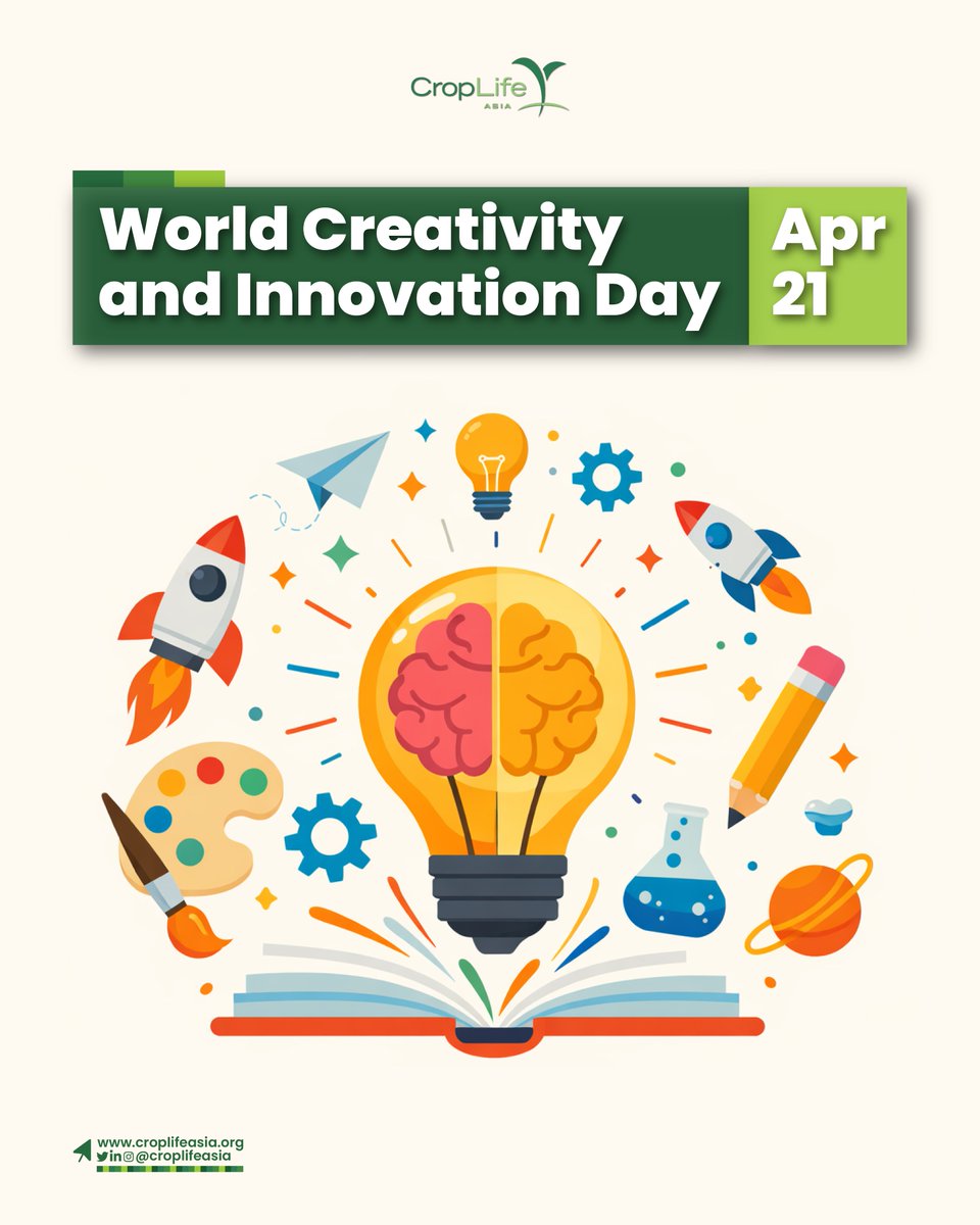 CropLifeAsia's tweet photo. Unconventional challenges require unconventional solutions. Creativity and innovation will help us get there.

On this day, let us acknowledge those of us who help us think of the many ways to make our food systems more resilient and sustainable.  

#CropLife #WCID #UN https://t.co/rYBhFNkd8h