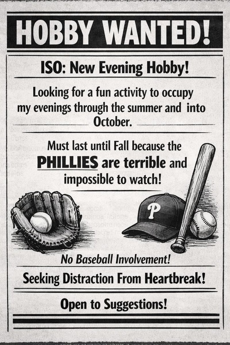 CoachGreg17's tweet photo. @SportsRadioWIP Showing my age, but put together this personal ad after letting go of the Phillies. https://t.co/bgkdq9Krwj
