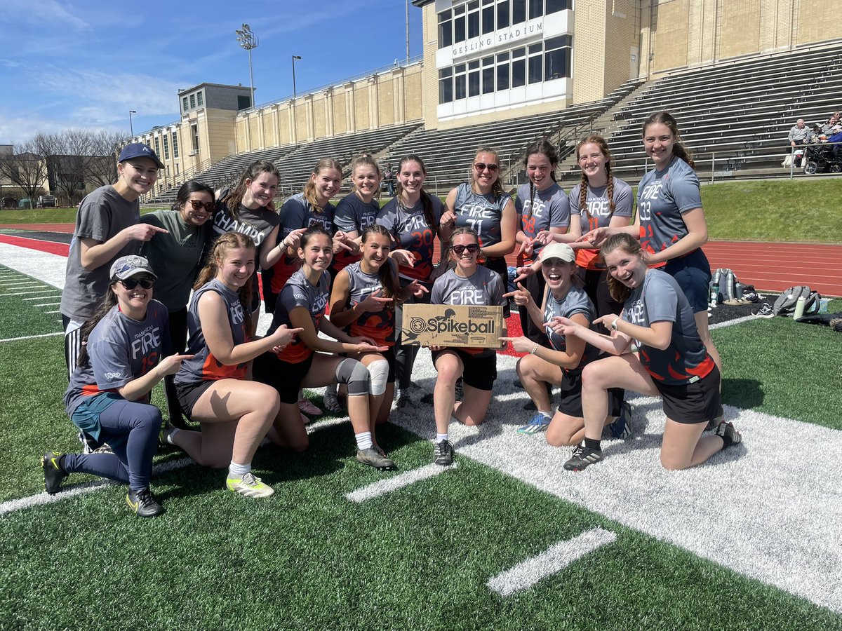 pghultimate's tweet photo. We LOVED hosting a spring tourn for college women’s div teams! &amp; can’t wait to host again in the fall!

Thanks @fire_ultimate @gccultimate @ultimatemamas @psupanicultimate @fiddinboyasultimate for making this happen!

🫶 to @spinultimate &amp; @spikeball for sponsoring 💛 https://t.co/PBQI5mR2Ql