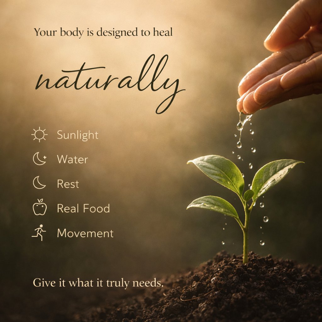 shilpa89431's tweet image. Your body knows how to heal 🌿
You just need to support it.
Sunlight ☀️ Water 💧 Rest 😴
Real food 🥗 Movement 🧘‍♀️
Are you taking care of your body? 💚
#SelfCare #Healing #Wellness
