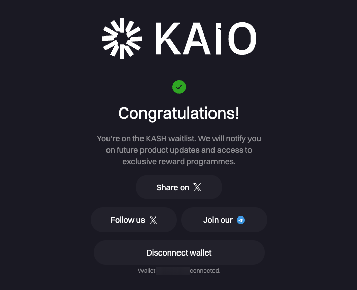 I just joined the KASH 💰 waitlist from <a href="/KAIO_xyz/">KAIO</a>.

Get early access to receive up to 8% non-crypto correlated yield through a curated basket of top institutional RWA funds.

waitlist.kaio.xyz