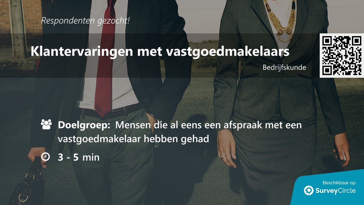 daily_research's tweet image. Respondenten gezocht voor onderzoek!

Onderwerp: "Klantervaringen met vastgoedmakelaars" surveycircle.com/9H823W/ via @SurveyCircle

#vastgoed #klant #voorkeuren #onderzoek #enquête #survey #surveycircle