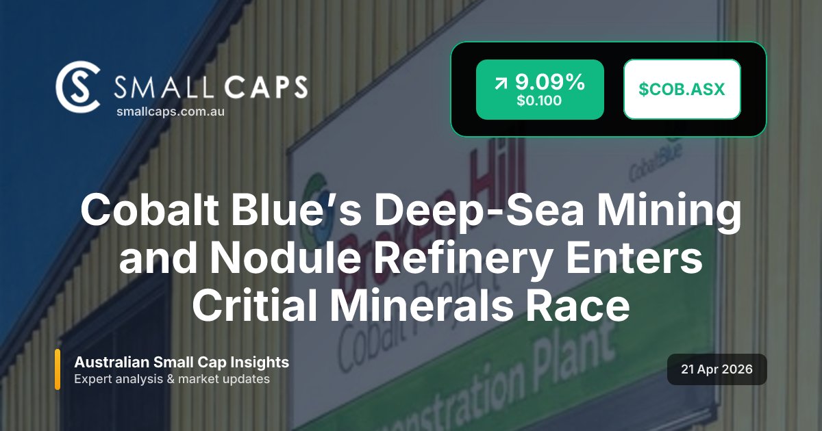 SmallCapsASX's tweet image. Cobalt Blue $COB locks in a US deep-sea nodule processing push with Glomar, targeting 200,000tpa and breaking the viable processing bottleneck.

#ASX #SmallCaps #COB

smallcaps.com.au/article/cobalt…