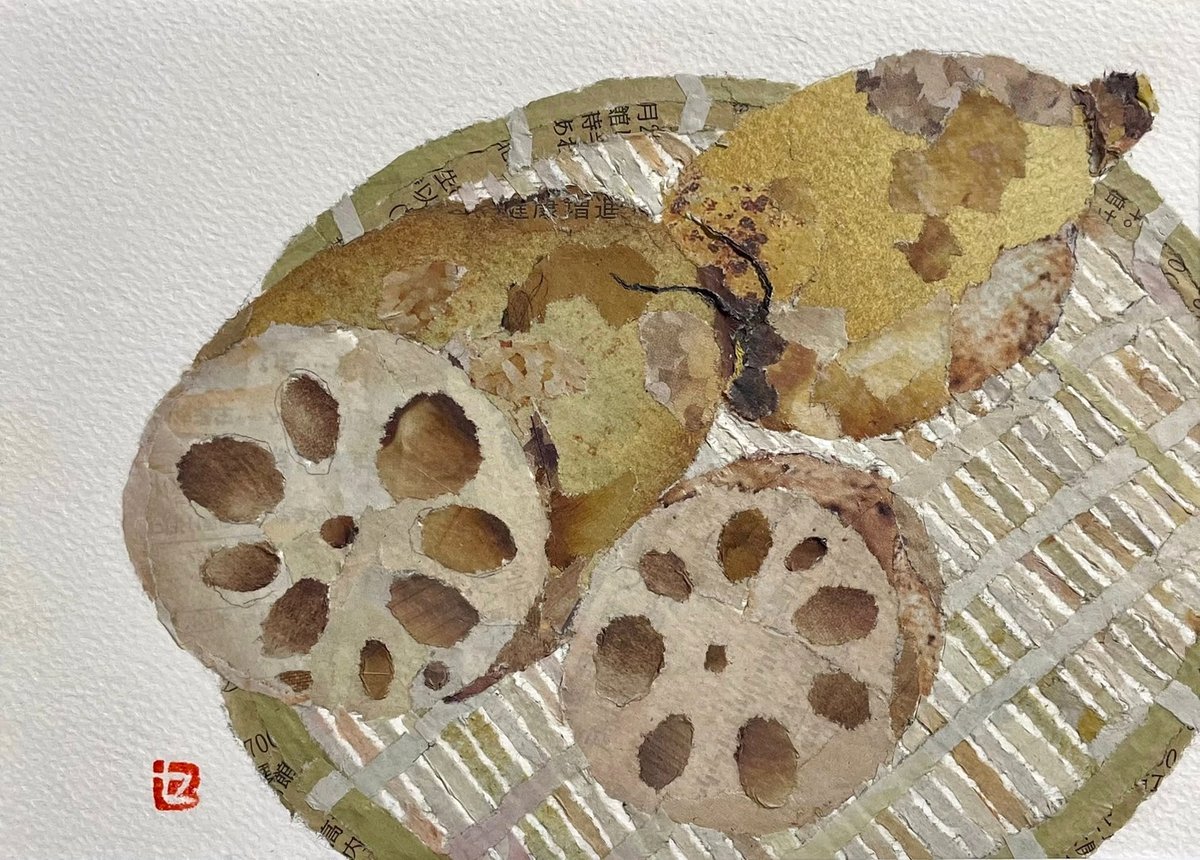 97歳セツの新聞ちぎり絵 tweet media