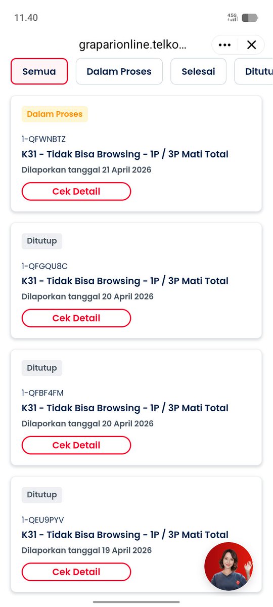 AmbokariOctav's tweet photo. 12 Laporan Tiket @IndiHome dari tanggal 9 April 2026 sampai hari ini 21 April 2026 tidak ada 1 pun solusi yang di berikan (LOS MERAH), lebih parah setiap pelaporan akan diusahakan hari ini tapi tidak ada teknisi yang dtg atau menghubungi keterlaluan Skali @IndiHome https://t.co/d56iHIgubO