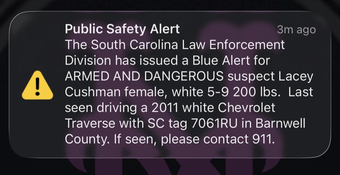 South Carolina Issues Blue Alert for Suspect in Officer S...