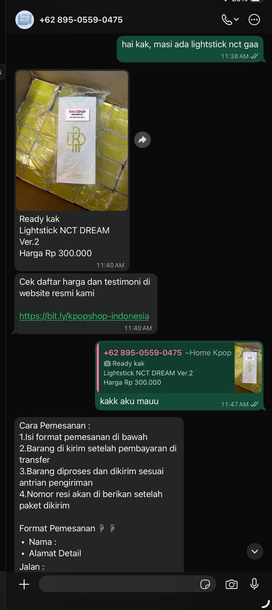 AdistiCallista's tweet image. guys pls bantu aku teror akun ini, aku kena tipu 500rb 😔😔 akun ignya @homekshop.id no telpnya +62 895-0559-0475

#penipuan #kpop