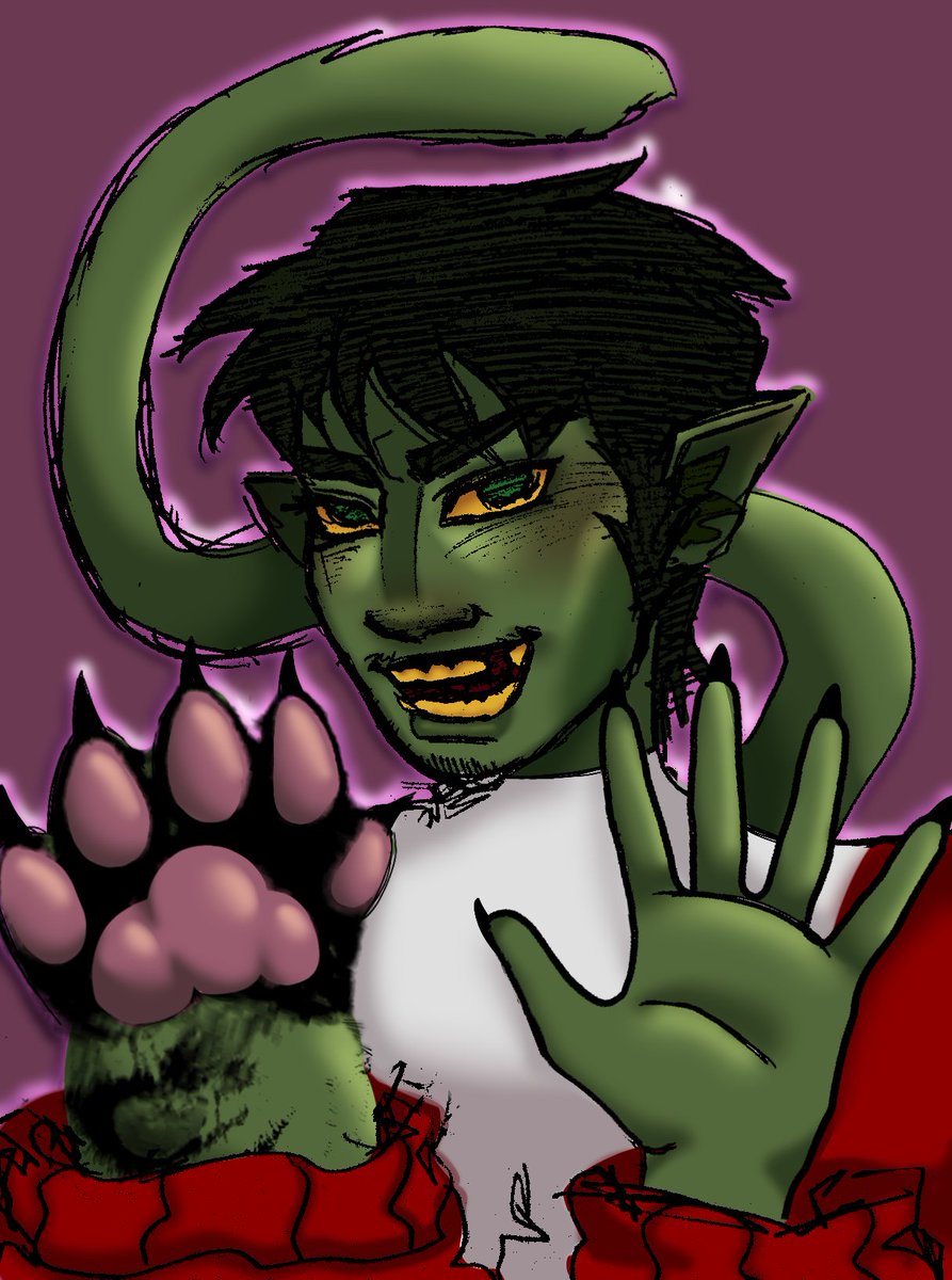 wgatthepiss's tweet image. Garfield!! I didn't draw either of his hands lmaooo #teentitans #beastboy