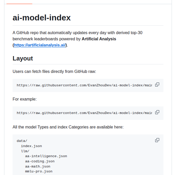 _thegb_'s tweet image. 🚀 Descubra o ranking definitivo dos top‑30 modelos de IA, tudo em um só lugar! 🔝💡 Acesse, compare e fique à frente da inovação. #AI #MachineLearning #GrowthHack github.com/EvanZhouDev/ai…