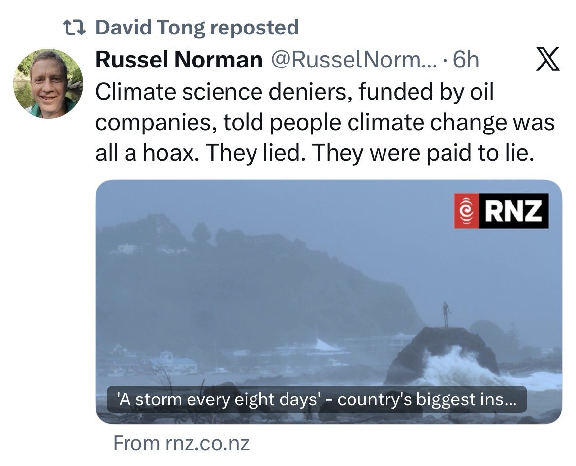 HuiaSue's tweet image. 'A storm every eight days' -NZ’s biggest insurer calls for systemic response #climatechange is here - risking our lives &amp;amp; destroying our homes &amp;amp; properties #nzpol #PartyVoteGreen 
rnz.co.nz/news/environme…