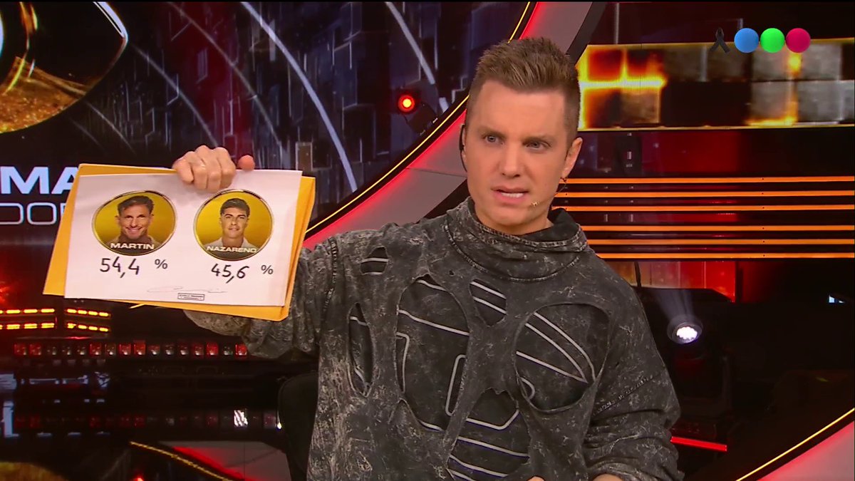 Así quedaron los porcentajes ⬇️
Martín 54,4% y Nazareno 45,6% 👁️ 

#GranHermano #GeneraciónDorada