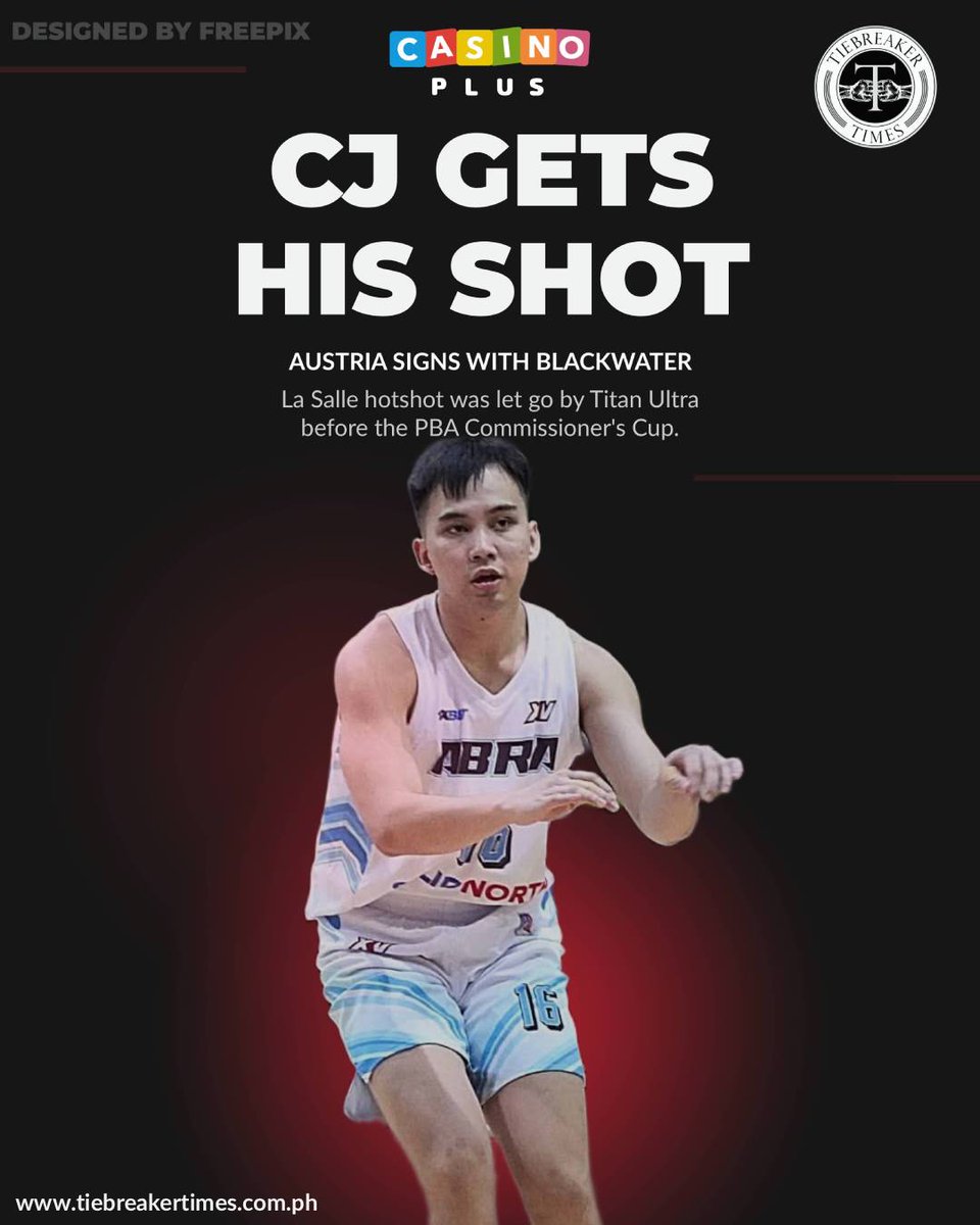 tiebreakertimes's tweet image. CJ GETS HIS SHOTS

CJ Austria has signed a one-year deal with Blackwater to finally begin his #PBA50 career, replacing Jack Cruz-Dumont in the Bossing lineup

#ReadMore 👉 tbti.me/s22vzd