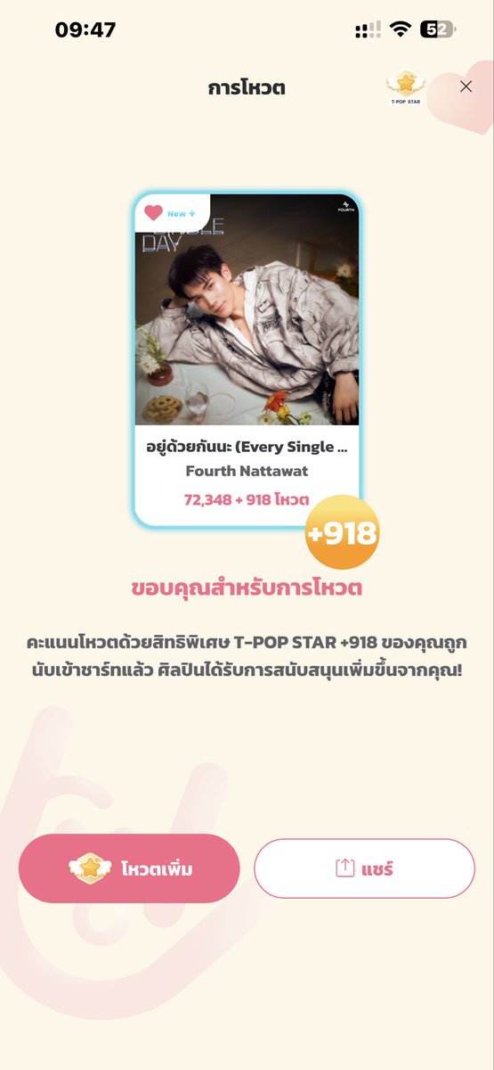 lovefourth3000's tweet image. โหวตก่อนไปทำงาน 

#StreamForFourth #VoteForFourth 
#EverySingleDayFOURTH
 #Fourthnattawat #โฟร์ทณัฐวรรธน์