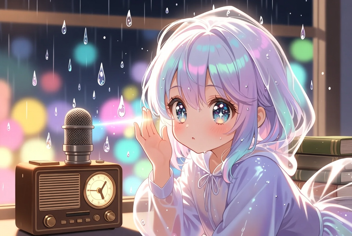 oacxn's tweet photo. 雨音が語るむかしばなしのラジオ📻

ぽつぽつ雨がマイクになる💧
しずくが声をそっとひろう🎙️

むかし語りが雨にのって流れる🌧️
風さらさら声を運んでいく🍃

耳をすませば物語がはじまる📖
いのちの声がやさしく響く✨

#雨の物語 #むかしばなし #自然の声 https://t.co/uW1glOiFTB