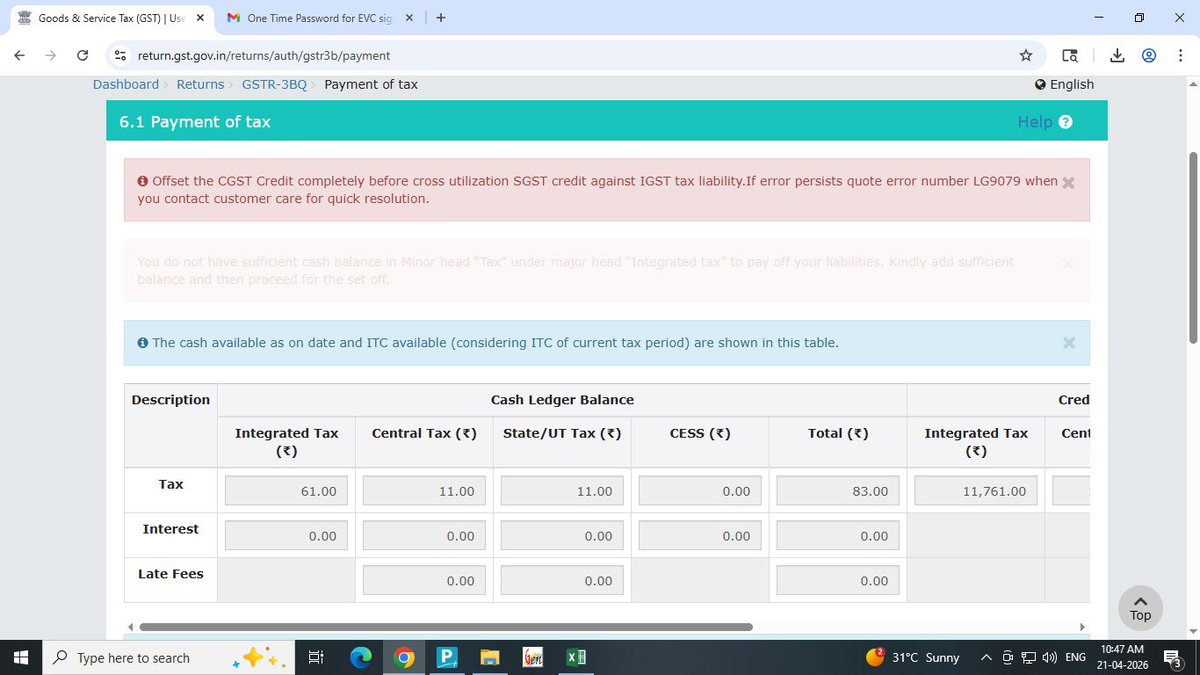 CMAAdvAjay's tweet photo. We can’t use sgst credit before Cgst credit. As per amended rule 88A, we can use sgst itc first but we can’t. Kindly change the algorithm @Infosys_GSTN @InGSTPortal @nsitharaman @narendramodi @cbic_india https://t.co/GMk9q90kM6