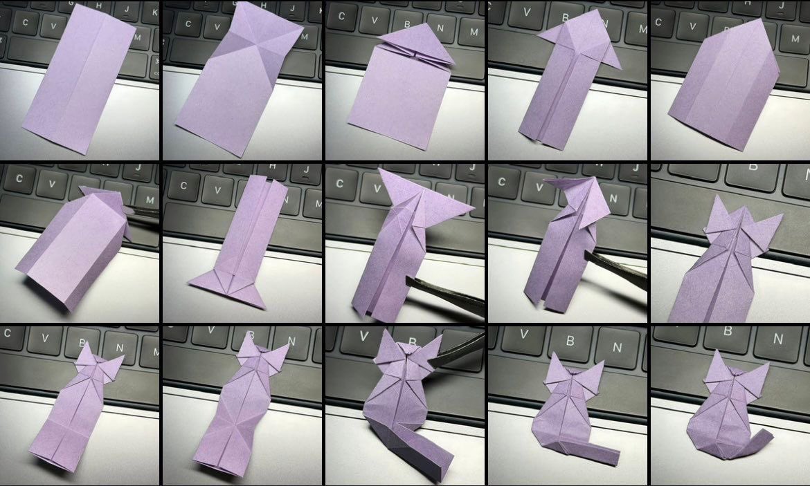 como fazer um gato de origami