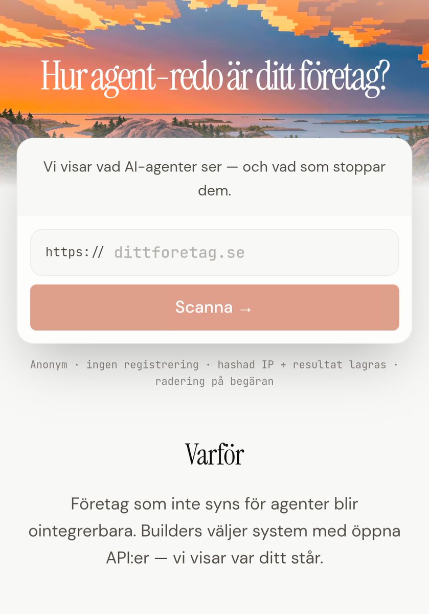 Hur agent redo är din sajt?

Ai agenter rör sig idag på sajter.