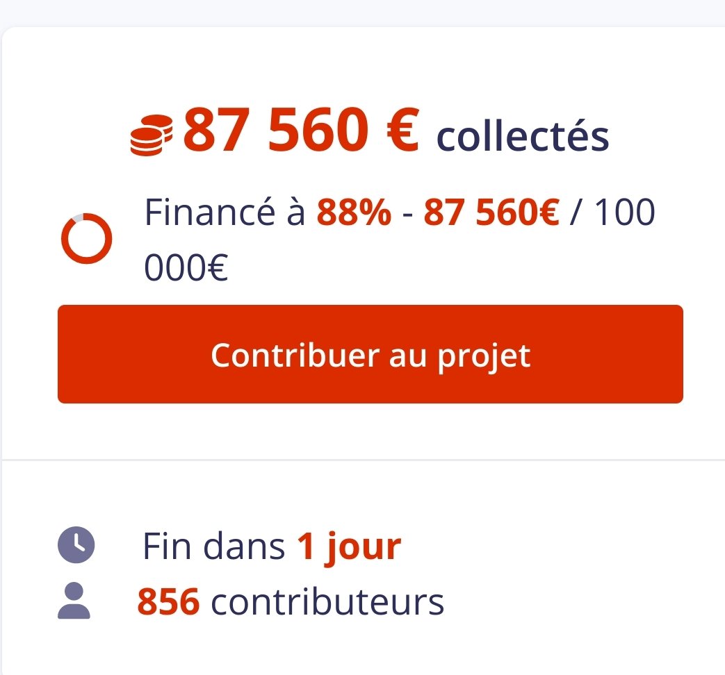 URGENT ! 🆘🆘 C'est le dernier jour pour terminer notre collecte pour acheter du matériel d'urgence : 🚑 , médical, batteries
🎯 100000 €
Collecte : 87560 €
helloasso.com/associations/c…
<a href="/VolodimirZelen1/">Le Zelenskyste 🇫🇷🇺🇦</a>
<a href="/Michel_Goya/">Michel Goya</a>
<a href="/aidefranceukr/">French Aid to Europe 🇨🇵 🇪🇺</a> <a href="/LemotCambronne/">Le Mot de Cambronne</a>  <a href="/AurelienDuchene/">Aurélien Duchêne</a> <a href="/AllaPoedie/">Alla Poedie 🇺🇦🇫🇷</a>