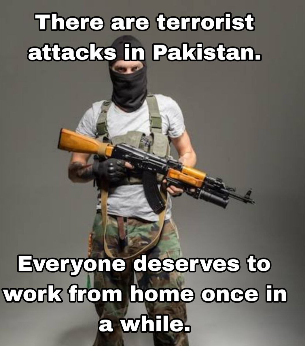 Pakistan’s Terrorist “Work From Home” Policy Exposed!There are terrorist attacks in Pakistan.  Everyone deserves to work from home once in a while…  …especially when the Pak Army is your employer.  #PakSponsorsTerror #CivilServicesDay #SecretOfHappiness
