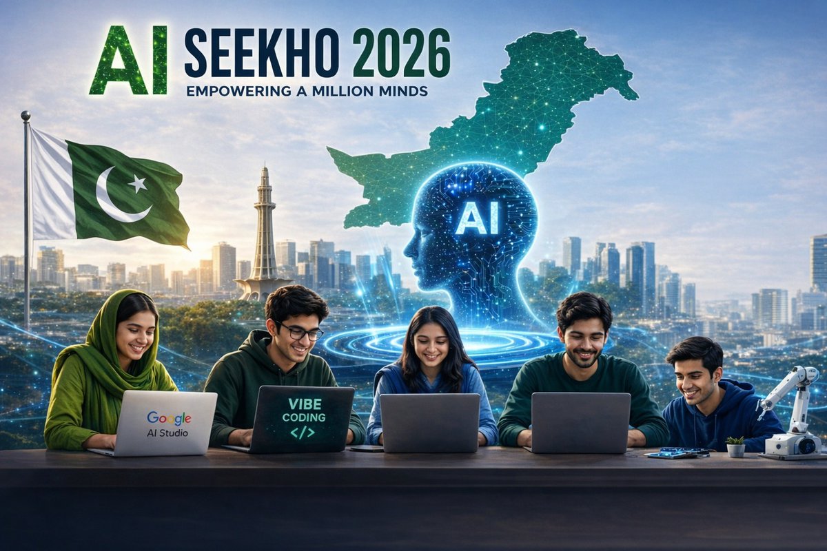 Aqqssaa12's tweet image. Vibe coding is changing the game.  AI Seekho 2026 empowers users to create apps and games simply by describing ideas in natural language, making development accessible to both technical and non-technical individuals.
 #AISeekho2026 #DigitalPakistan #AIRevolution