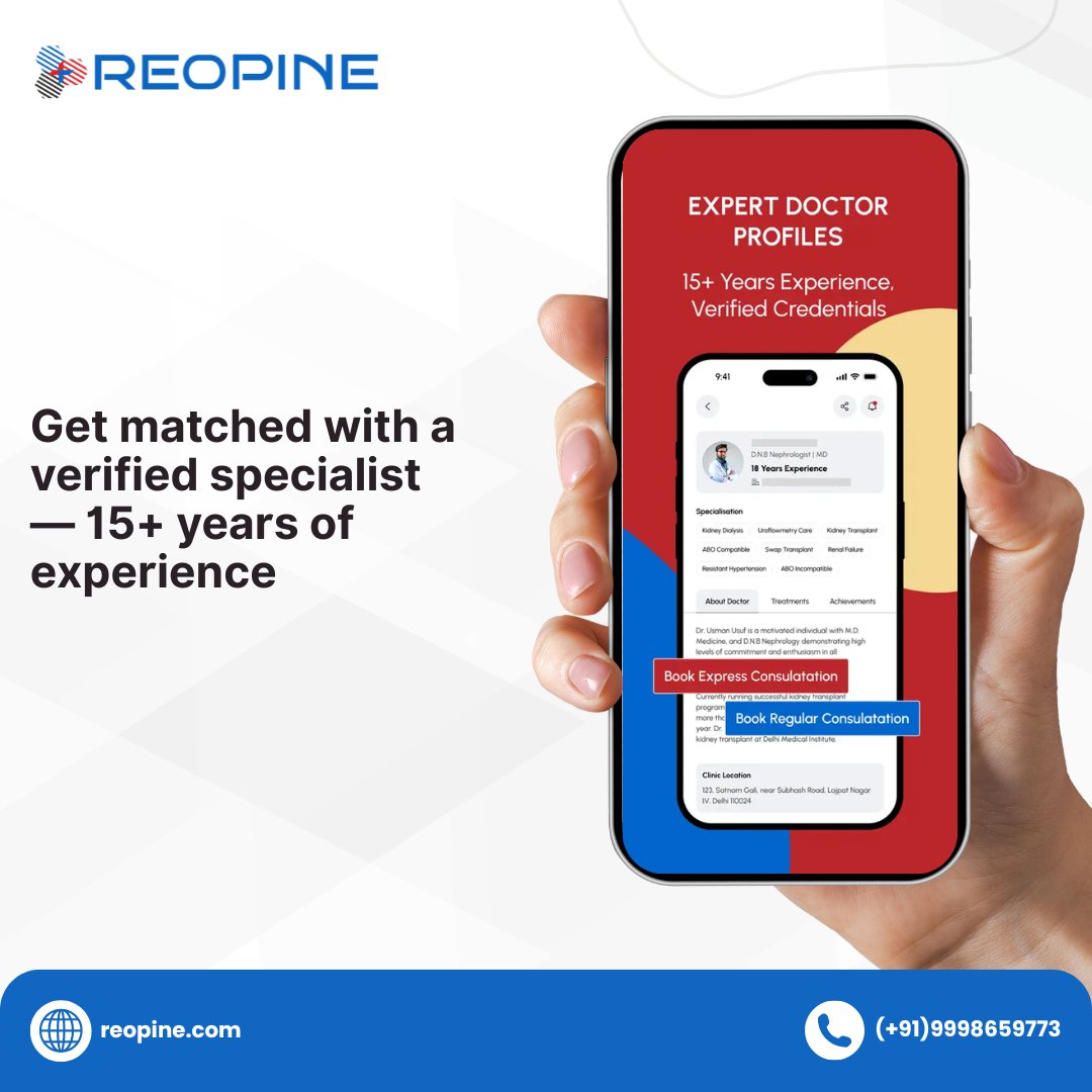 reopinemedical's tweet image. When it comes to your health, one opinion isn’t always enough. Get expert advice from experienced doctors no travel, no waiting. 🩺📄📞
Peace of mind matters. 👉 reopine.com
 
#HealthMatters #SecondOpinion #Reopine