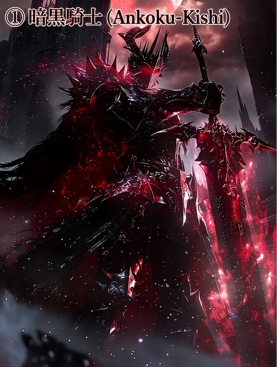 yona21_ai's tweet photo. Question for English speakers! 🌍

In Japanese, we distinguish between "Ankoku-Kishi" (①) and "Yami-Kishi" (②). However, both are usually translated as "Dark Knight."

If you wanted to express the difference in vibe between ① and ② in English, what words would you use? I'd love to hear your ideas!