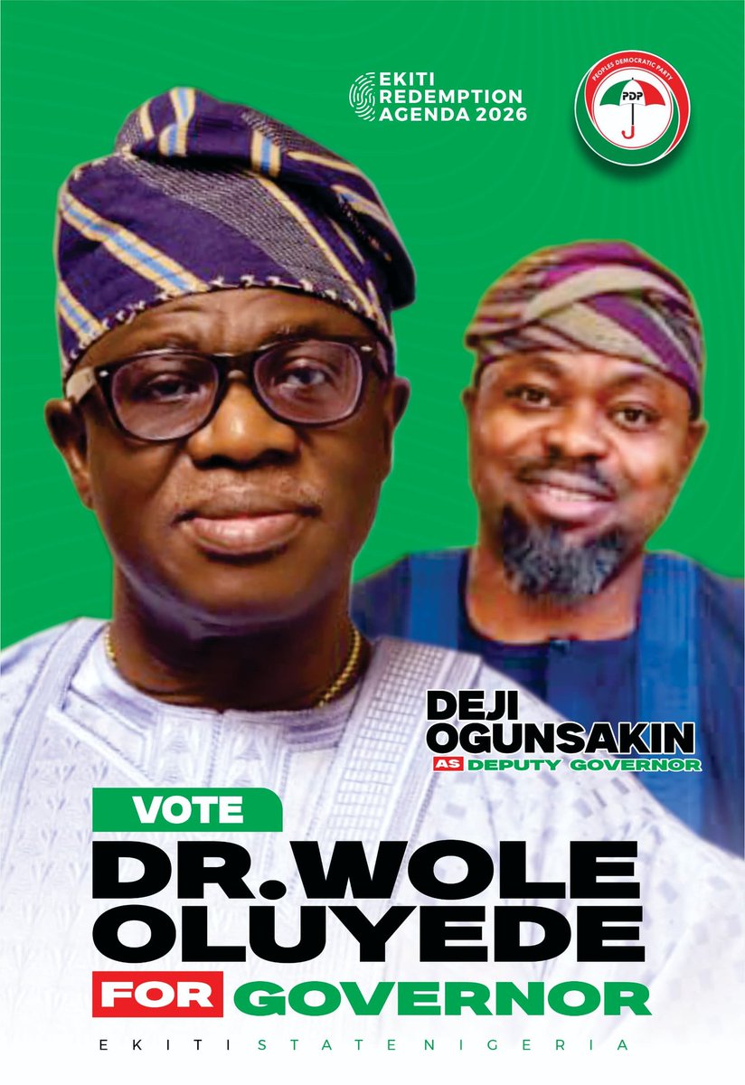 OLOFINKUADE's tweet photo. ÈKÌTÏ -Kete give your votes to Dr OLÚYEDÉ and Deji ogunsakin for betterment of Ekiti. https://t.co/FcInoOqHFn