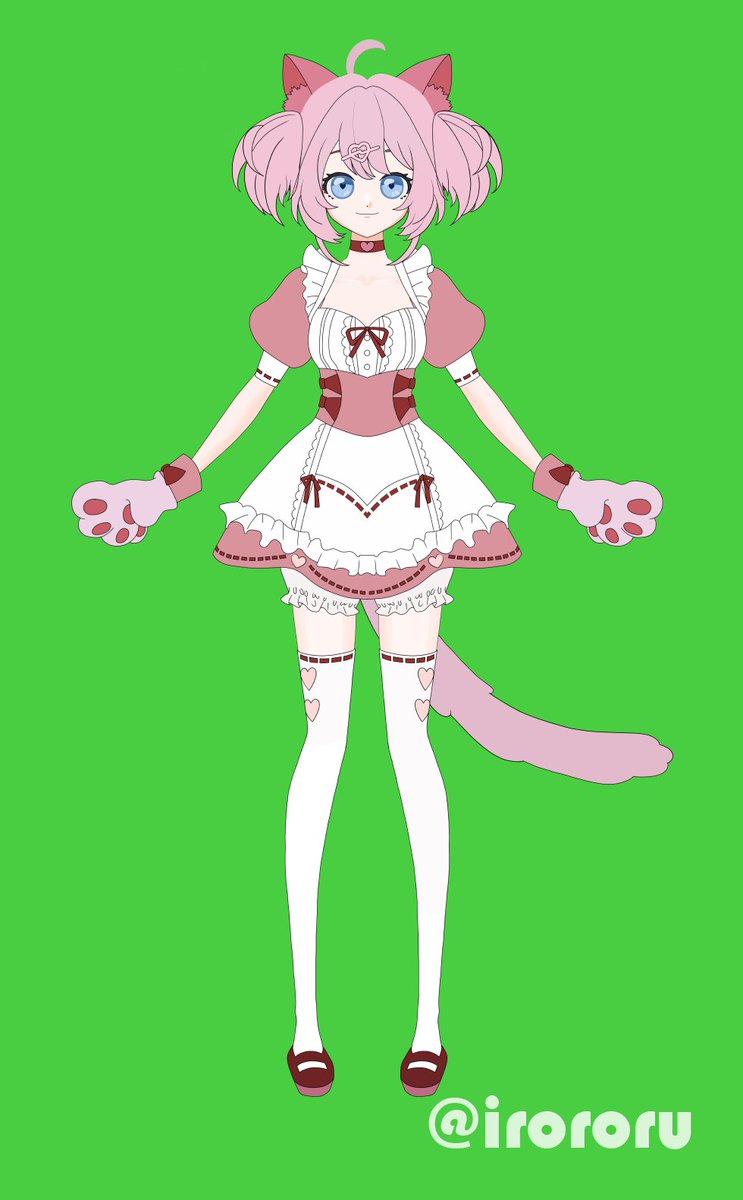 キャラクター制作過程⑫です。
白背景以外のときに、下塗りがどんな感じになるか確認しています🤔