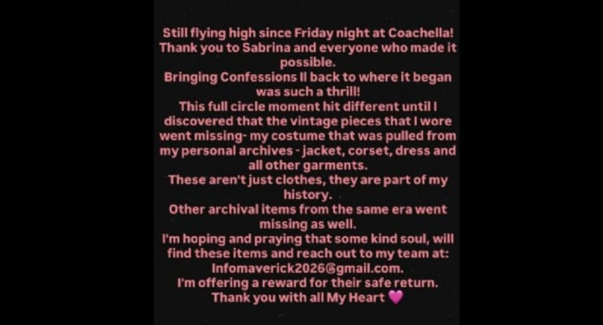 DOA_MX's tweet image. #Espectáculos | La cantante #Madonna fue víctima de la delincuencia luego de su participación en el festival #Coachella Valley Music and Arts Festival, donde desaparecieron varias piezas de su vestuario utilizado durante su presentación.
