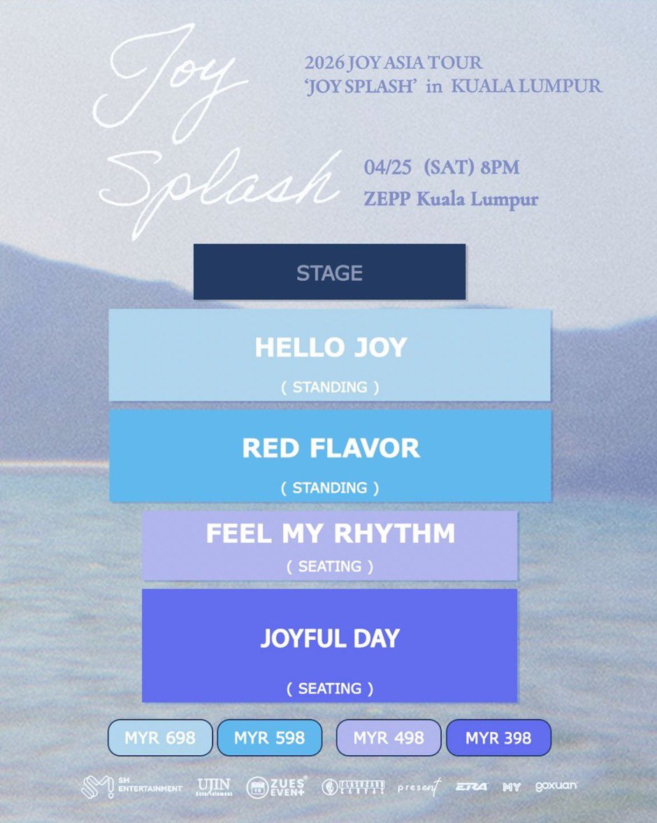 MosMsoo1's tweet image. WTS
2026 JOY ASIA TOUR “JOY SPLASH” in KUALA LUMPUR
📅04/25 SAT 
8PM⏰️
ZEPP Kuala Lumpur

HELLO JOY
RED FLAVOR
FEEL MY RHYTHM

Interested?Dm💌
#JOY #RedVelvet #JOYinKL #JOYinMY 
#2026JOY_SPLASH_TOUR_KL