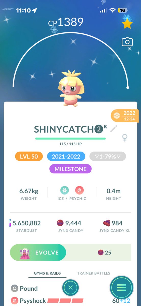 M0ther0fDemons's tweet image. 🔺🔺🔺🔺🔺🔺🔺🔺🔺🔺🔺🔺🔺🔺🔺
MAX OUT MONDAY #maxoutmonday 

Today I decided just because, I would max out 4 of my milestone Pokemon. 

All my Catch milestones are level 50 
Now I’m working on my shiny milestone catches. Each one marking 1000 shinys caught. 

I am now up to 9000