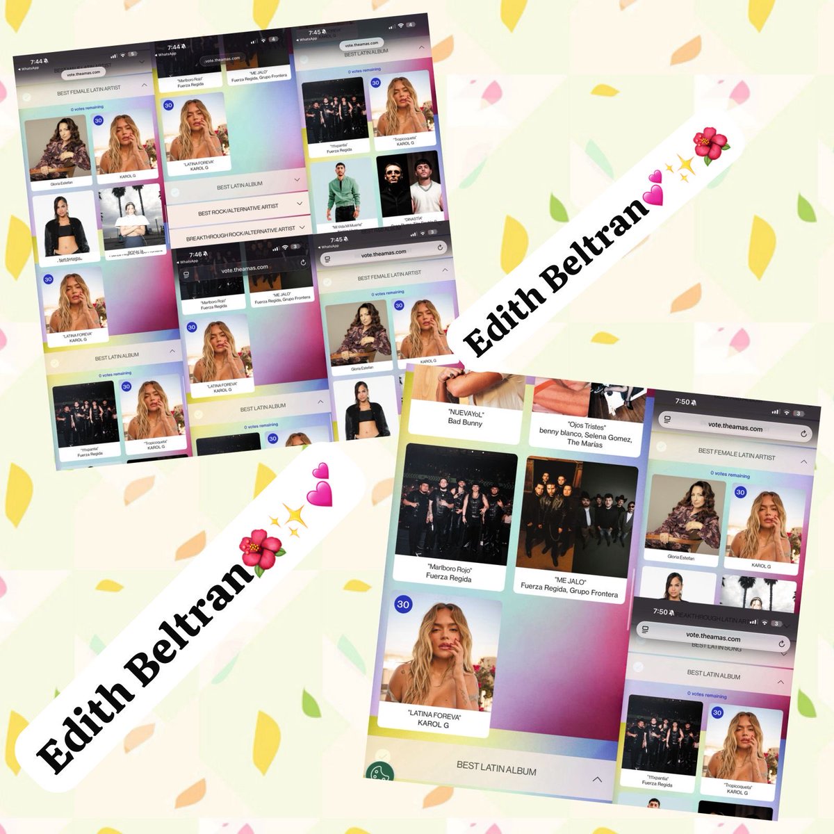 edithfer00's tweet photo. @FCGPOWERECU Votando por la Bichota la Dura la Tipa la TROPICOQUETA🧡🌺✨
@bichota_mexico 
@karolg https://t.co/6YvFlyhTL1