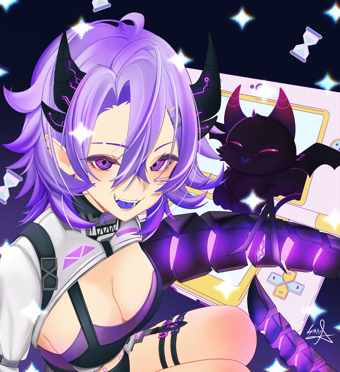 sinu_arts's tweet photo. I came across this beautiful vtuber with a contest and wanted to participate in the completion ʅ（◞‿◟）ʃ I wish everyone luck I hope it is to the liking of the character! I also made a few different types I was unsure of what I wanted in such a short time  XD #NanoOutbreak https://t.co/Sj6pD9jIsM