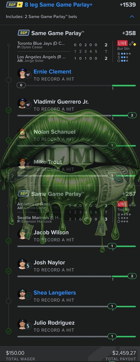 Ladi_Mayhem's tweet image. Thank you Shea 🫡, Lets Goo Ernie 1 more

#MLB #Parlay #SportsBetting #SGP #DraftKings #BaseballPicks #GamblingTwitter #BettingX #Locks #MayhemMade