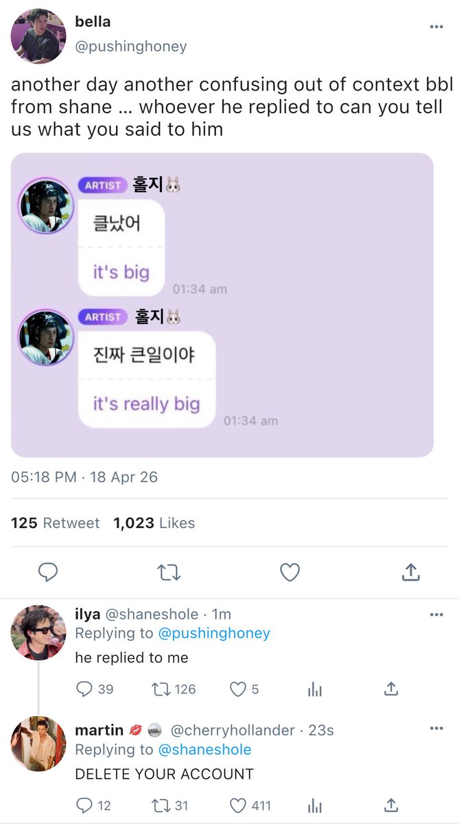 cherrhiiibomb's tweet photo. very very short and dumb hollanov smau where shane is a kpop idol and ilya is a shane akgae https://t.co/I7uTgtGywC