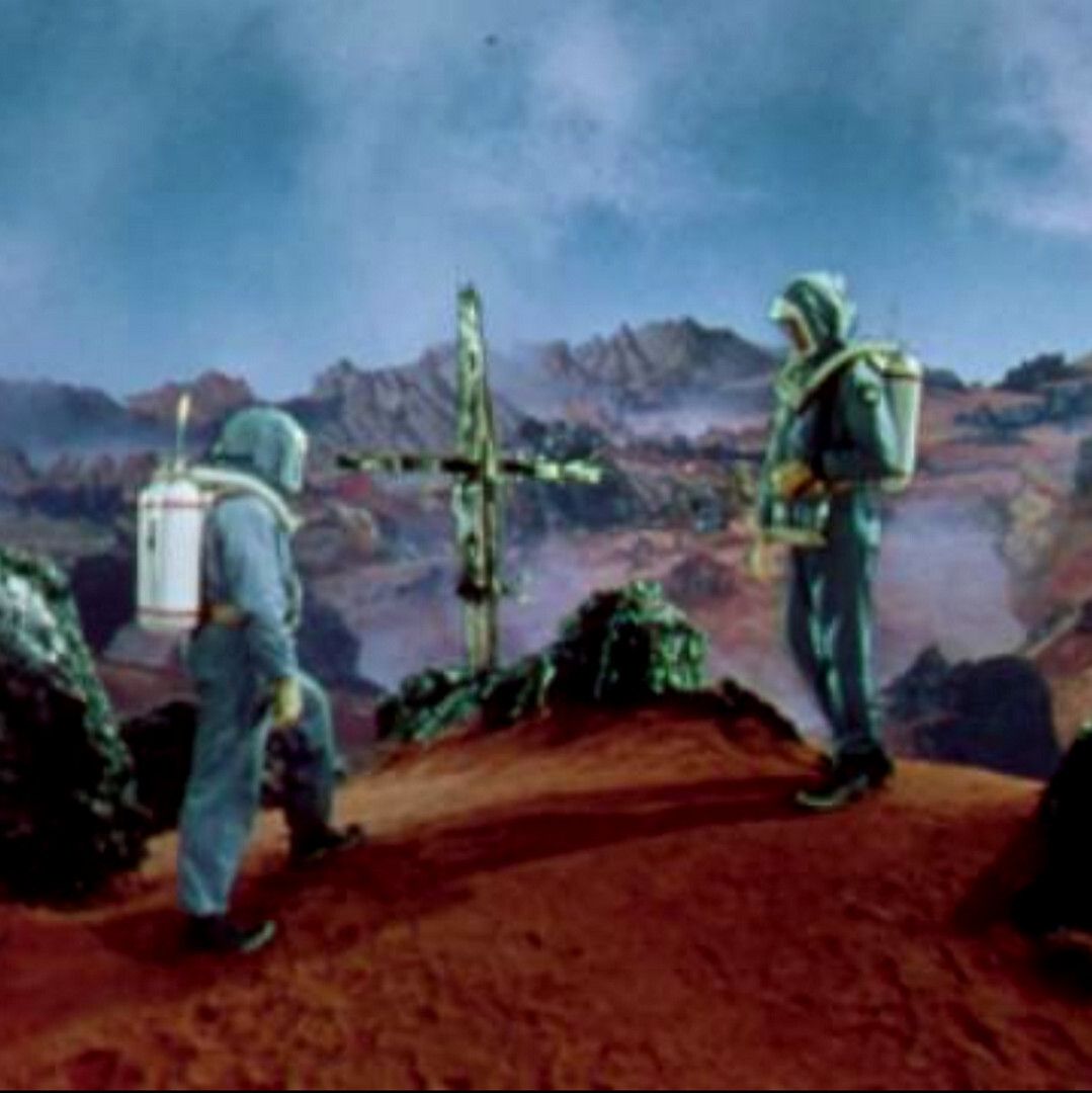 EegahInc's tweet image. #OnThisDay in 1955 moviegoers beheld the Conquest of Space. Aboard the Wheel, an enormous space station orbiting the Earth, Colonel Merritt is busy training astronauts for an expedition to the moon. Unexpectedly, Earth's government instructs Merritt to ready a small crew to land